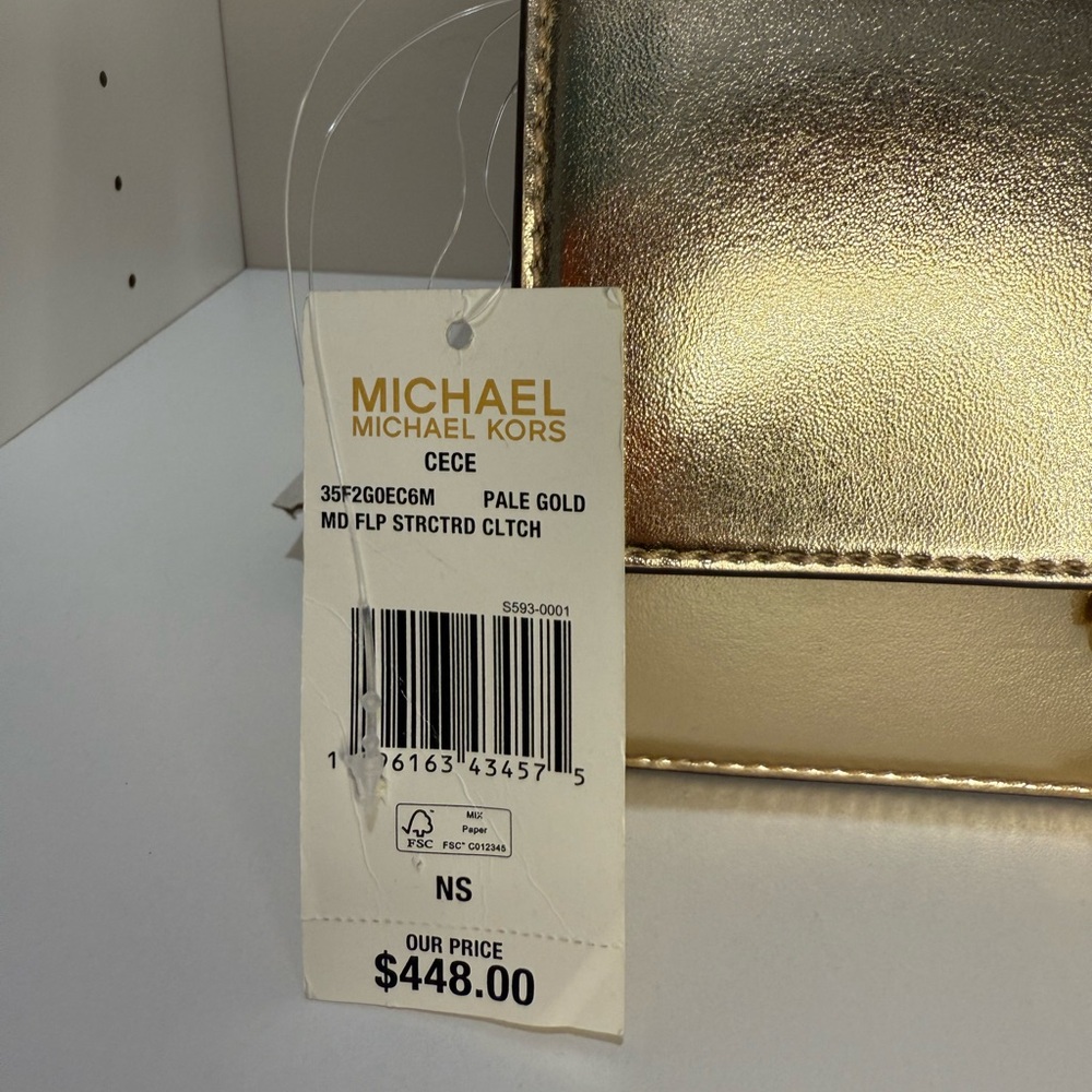 Michael Kors Metallic Gold Clutch - Picture 8 of 11